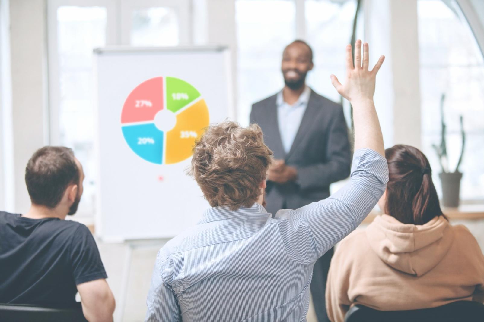 Sesión de formación empresarial sobre análisis financiero